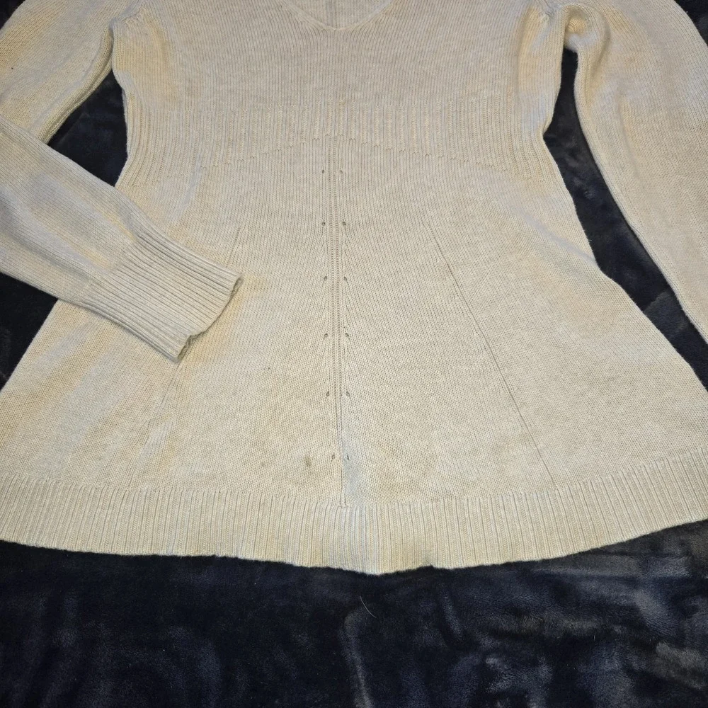 Calvin Klein Jeans‎ Tan V-Neck Sweater Women's Size Large